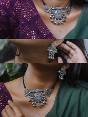 ALBELI -Choker and matching Earrings