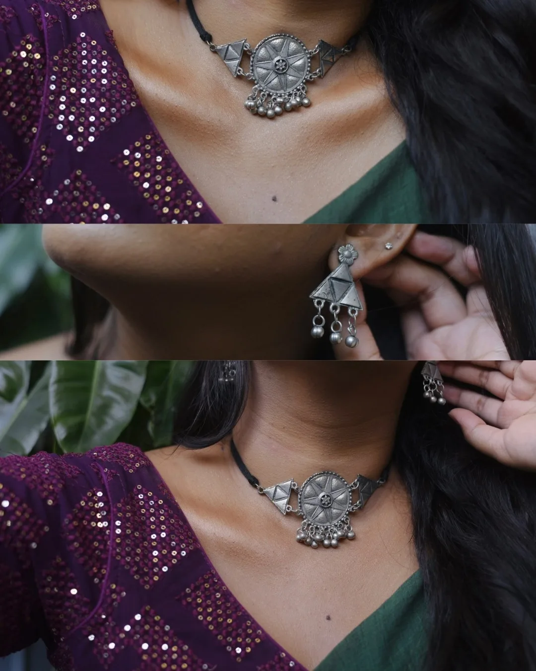 DAAYINI -Choker and matching Earrings